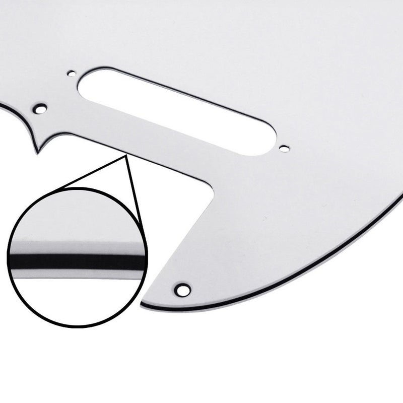 FLEOR 8 Hole TL Pickguard Scratch Plate with Pickguard Screws Set Fit USA/MX Standard TL Style Pickguard Replacement, 3Ply White - Image 5